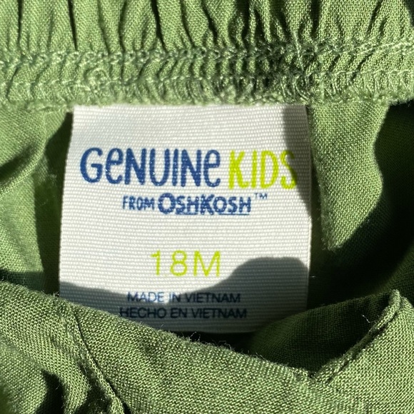 EUC Baby Girls Genuine Kids OshKosh Green Jumpsuit size 18m - Picture 4 of 4